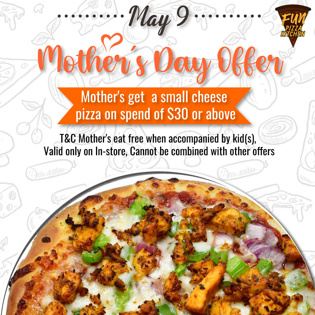 Funpizzakitchen's tweet photo. Get ready to surprise your mom this #mothersday 
we have amazing deals !! 

.
#mothersday #mom #mothersday2022 #offer #deal #discount #pizza #pasta #Italian #FunPizzaKitchen #thecolony https://t.co/Im9ydwOksO