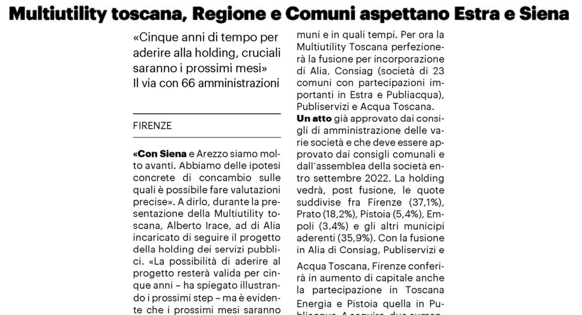 consiag's tweet photo. ♻️𝗣𝗮𝗿𝗹𝗮𝗻𝗼 𝗱𝗲𝗹𝗹𝗮 #𝗺𝘂𝗹𝘁𝗶𝘂𝘁𝗶𝗹𝗶𝘁𝘆🗞️
✅Con 66 amministrazioni della #Toscana centrale, manca l'adesione di #Siena ed #Arezzo.
👉La possibilità di aderire resta valida per 5 anni, ma saranno i prossimi mesi quelli decisivi.
#Consiag #news #LaNazione https://t.co/nIhcXDaH8G