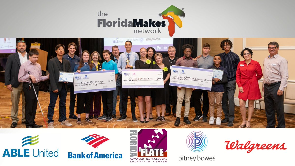 Abletrust's tweet photo. Building strong #partnerships and #relationships are key to shaping the #DEI narrative. Thank you sponsors, including our Presenting Partner, @FloridaMakes, for investing in the future of workforce talent.
#AbleUnited
@BankofAmerica
@Made_InFlorida
@PitneyBowes
@WalgreensJobs https://t.co/mgB8S1e34D