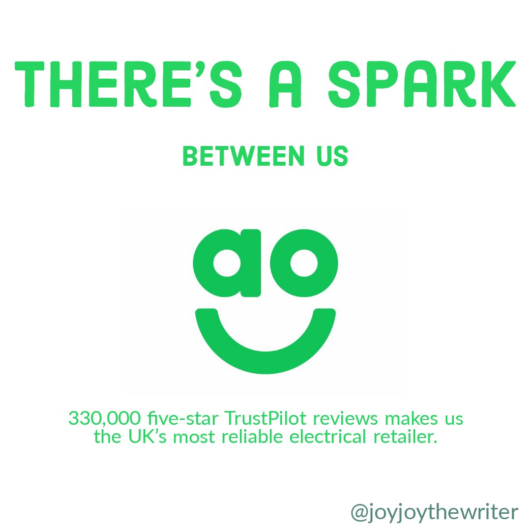 joyjoythewriter's tweet photo. There's a spark @OneMinuteBriefs @ao #DestinationForElectricals https://t.co/WytcBkDO5k