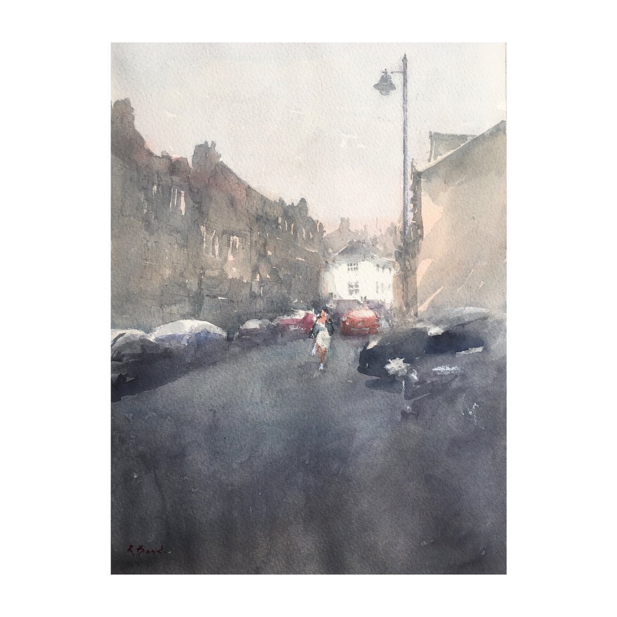 primarypalette's tweet photo. King Street, Norwich. Plein air watercolour on quarter sheet Saunders Waterford rough surface. #britpleinair #pleinairuk #norwich #winsorandnewton #pleinair #watercolor #watercolour #saunderswaterford #stcuthbertsmill https://t.co/Tn7g3r7WHi