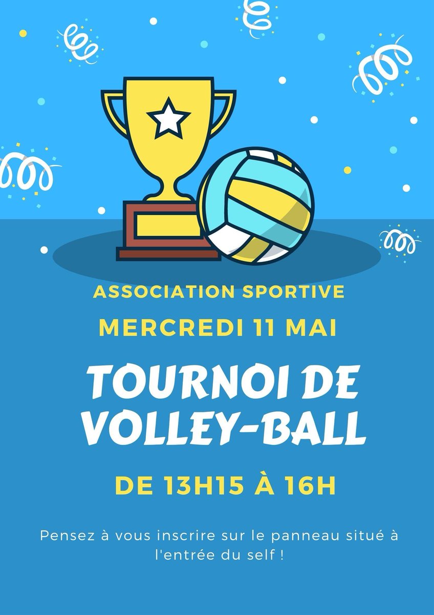 Mercredi 11 Mai ce sera Volley-Ball pour les élèves avec l'association sportive du collège <a href="/ClgGace61/">Clg J. Moulin Gacé</a> 🏐
<a href="/dsden61/">DSDEN61</a> <a href="/ac_normandie/">Académie de Normandie</a> <a href="/UNSSOrne/">UNSS Orne</a> #generation2024