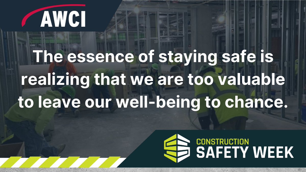 AWCI_INFO's tweet photo. #ConstructionSafetyWeek Day 3: Stay Safe! Safety is and always must remain a top value. Safety Week is the time to fill our safety “gas tanks” to last us the other 51 weeks of the year by giving us tools and new perspectives on safety. https://t.co/WjwG0oieQ5 #AWCISafe https://t.co/O9QvxqHXSg