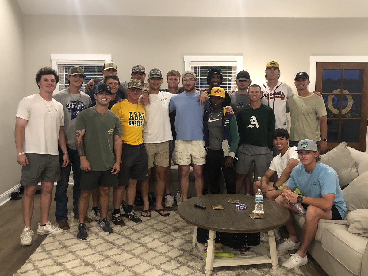 Thankful for this group right here. Been together through Covid, coaching changes, highest of highs and lowest of lows. I wouldn’t trade it for the world. These guys will always be family to me. Thank you coach for having us over for a great dinner and bonding. ⚾️ <a href="/ABACBaseball/">ABAC Baseball</a>