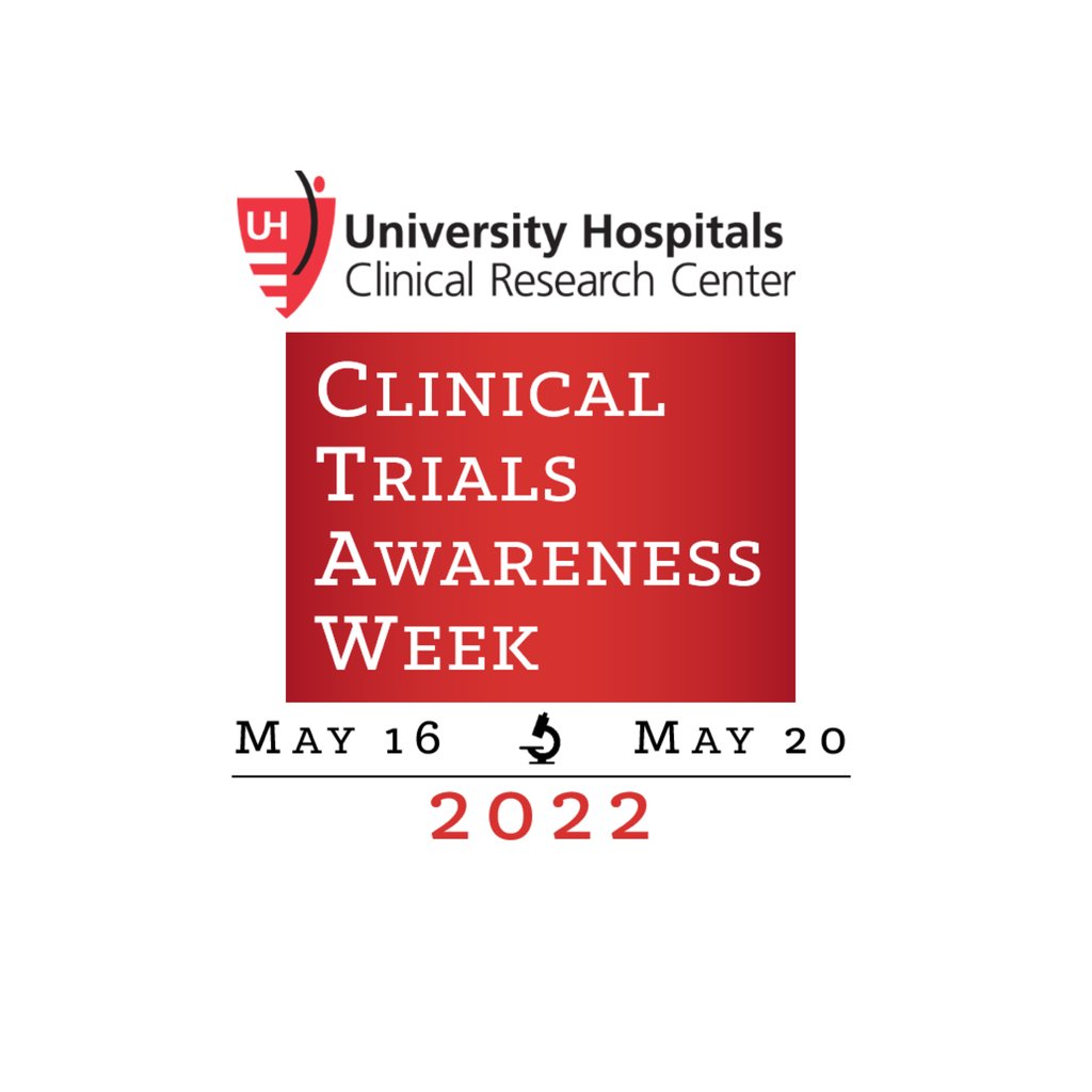 UH_CRC's tweet photo. It’s time to get excited about Clinical Research! May 16 – May 20 marks Clinical Trials Awareness Week at @UHhospitals. Don’t miss out on our special event webinars! Click the link to register for all 3!
https://t.co/LdmyrQ7Cj3
#CTAW #DiscoverWithUH #ResearchinCLE https://t.co/mLWLnVVGVW