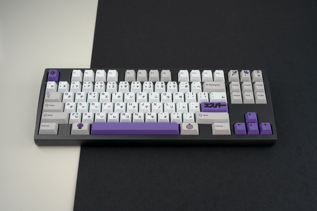 CannonKeys's tweet photo. CannonCaps Esper has some of the more unique novelties you'll see! The 4-key-40's support is also a nice feature. In stock this Friday, May 6th at 11AM ET! Priced at $79.99.

#cannonkeys #cannoncaps #keyset #keycaps #keyboards #devastatingtkl #customkeyboards #mechanicalkeyboards https://t.co/YVKplOO0ps