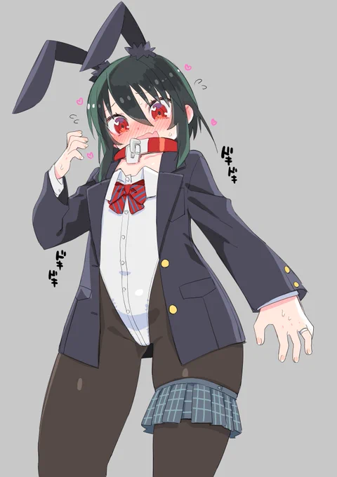 知ってるかい?今日はこどもの日なんだぜ!
そんなわけで黎華さん落書き
なんかわかりやすいテーマで衣装考えれないかな～と思ってブレザーバニーとかどうだろうとか書いてみた

ちなみにこどもみたいな身長二桁(途中で縮んだ)見た目だが、これでものこどもが二人居るという設定だ 