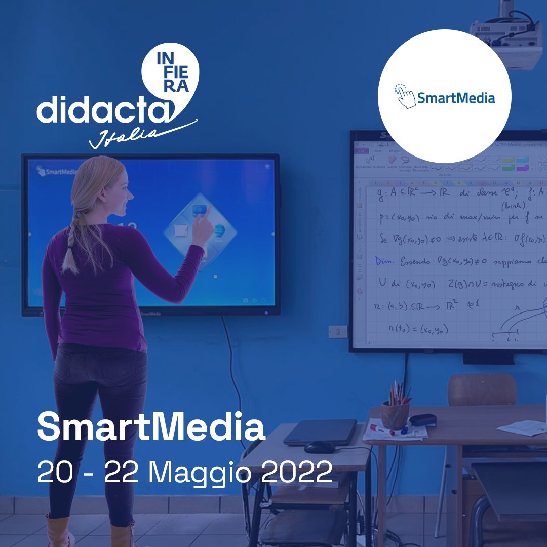 FieraDidactaITA's tweet photo. Lavori di gruppo, condivisione dei progetti digitali, connettività, facilità di utilizzo - sono i plus e gli obiettivi dell'utilizzo dei monitor interattivi proposti da SmartMedia

Stand T51, padiglione Spadolini, piano terra. https://t.co/8jrQyhzceu https://t.co/QXVYOxEKLB