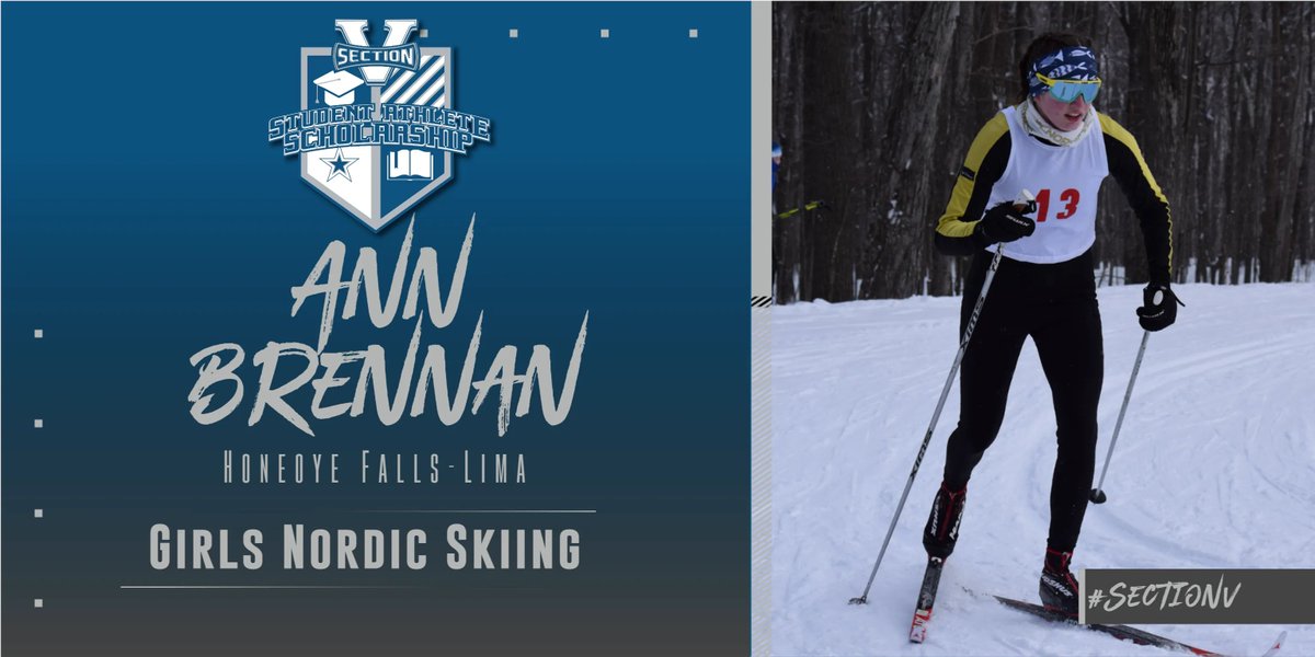 It is with great pleasure to announce that Ann Brennan of <a href="/HFLCSDAthletics/">HF-L CSD Athletics</a> is the recipient of the Winter 2021-22 Student Athlete $250 Scholarship for <a href="/SecVNordicSki/">Section V Nordic Skiing</a>. 
buff.ly/3LJPlW1 
#SectionV #Scholarship #StudentAthlete