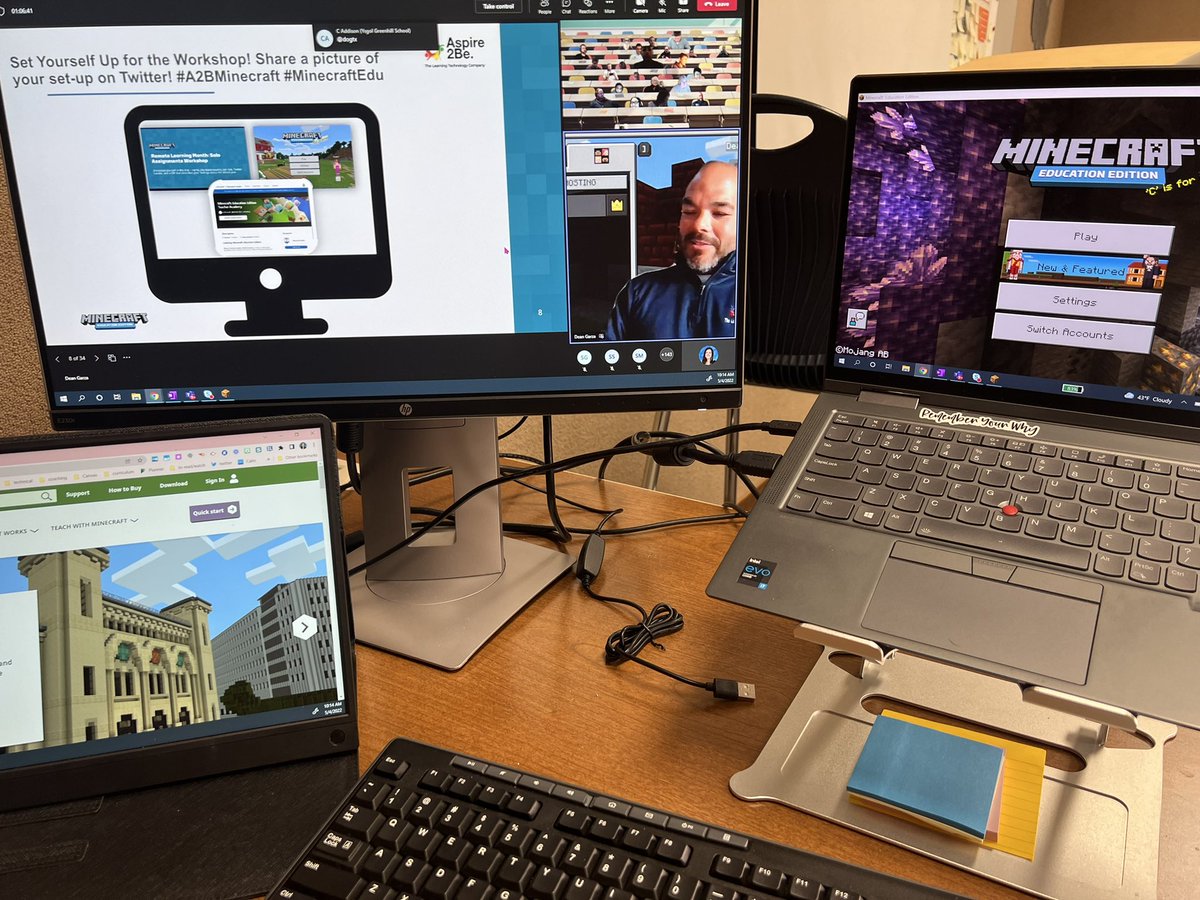 omaleyedtech's tweet photo. #minecraftedu teacher academy starts now!! @PlayCraftLearn @Aspire2Be @dogtx #a2bminecraft #gsdedtech https://t.co/3OOTiOUBZK