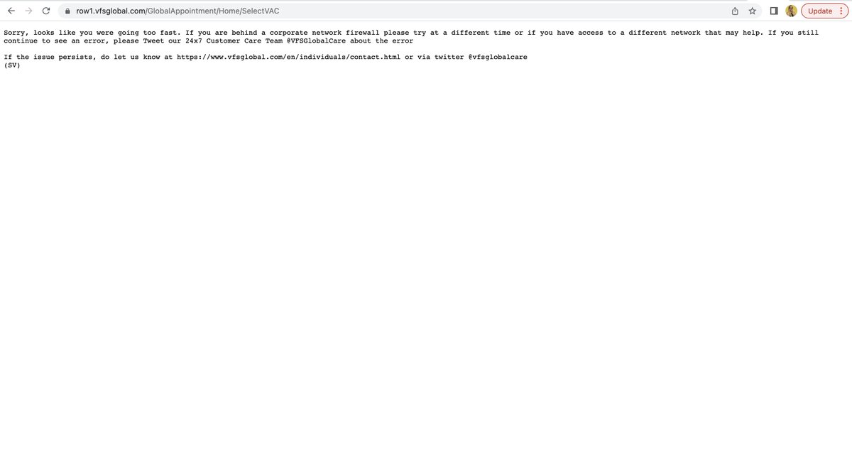 BritBeeby's tweet photo. And now everyontime I log on to try and book a different appointment date it gives me this error message @vfsglobalcare @VFSGlobal  Please help? https://t.co/74ATUTi1m4