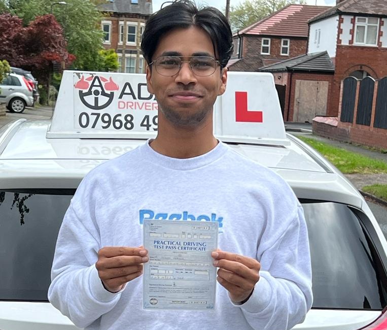 Adams_Driver's tweet photo. Congratulations Sammy on passing with our instructor Mr Singh at #SaleDTC 
#drivingschool #practicaltest #Pass #drivinginstructor #adamsdrivertrainer #bestdrivingschoolmanchester  #drivinglessons #drivinglessonsmanchester #drivingschoolmanchester #Threebestrated #ADI https://t.co/k0SYLR6JJs