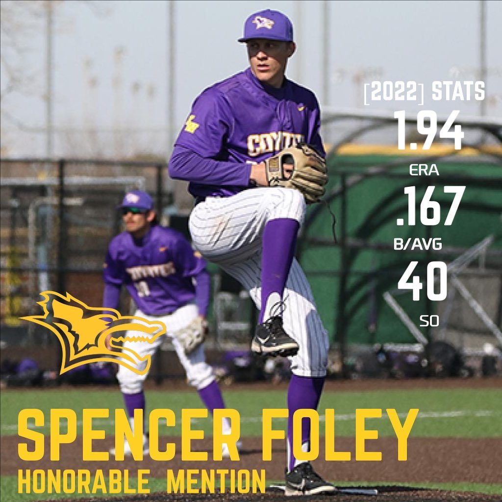 Huge Congrats to <a href="/Spencer_Foley07/">Spencer Foley</a> on being Honorable Mention All KCAC