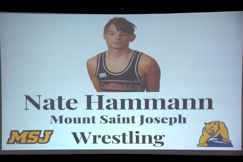 CoachHill24's tweet photo. Senior state qualifier Nate Hammann Commits to further his academic and athletic career with the Lions of Mount St Joseph University. Congrats Nate. https://t.co/ht7WsqdZzf