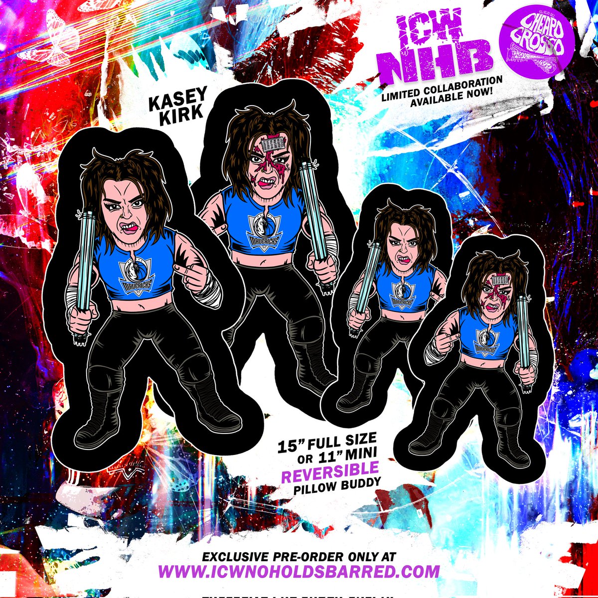 cheapogrosso's tweet image. Official @CatalKasey throw pillow buddies. Limited pre-order available NOW exclusively from @ICWNHB 🩸⛓️ icwnoholdsbarred.com