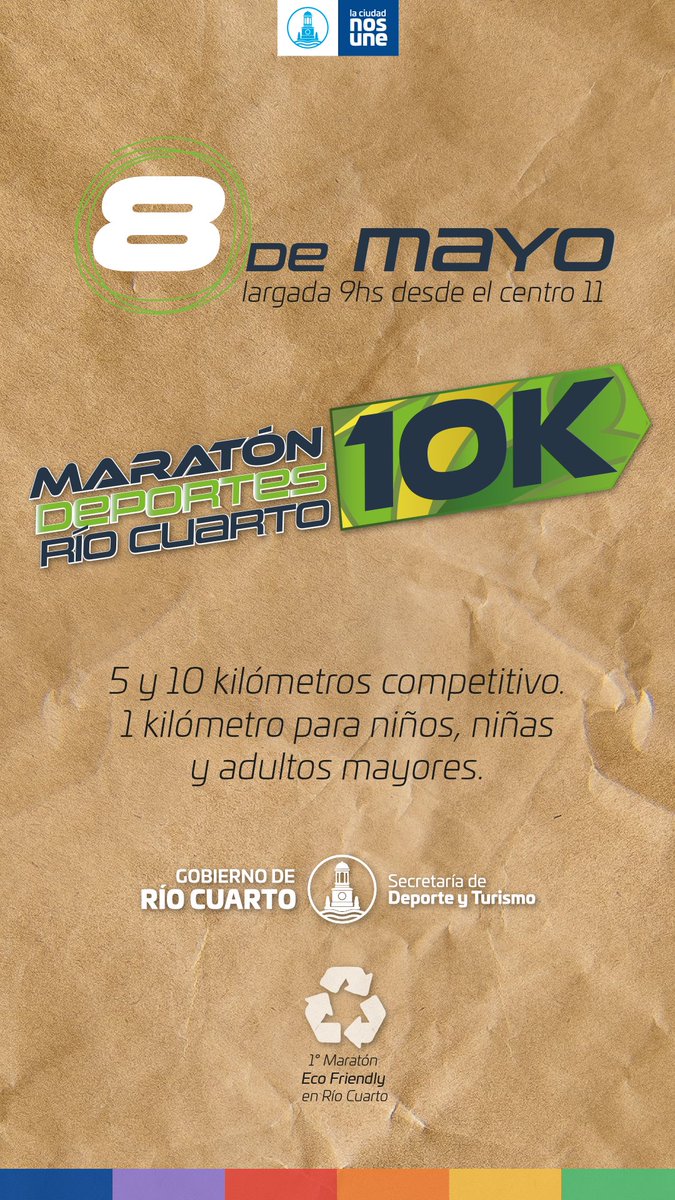 🏃‍♀️¿Sabías que el domingo es la Maratón Deportes Río Cuarto? 🏃

✅ Es una de las carreras de calle más importantes del sur de Córdoba❗

📅 8 de mayo
🕘 9 horas
📌 Centro 11 
➡️ Distancias: 5 y 10 kilómetros.

 #MaratonDRC #Maraton #Carrera #Deportes #RioCuarto #Cordoba