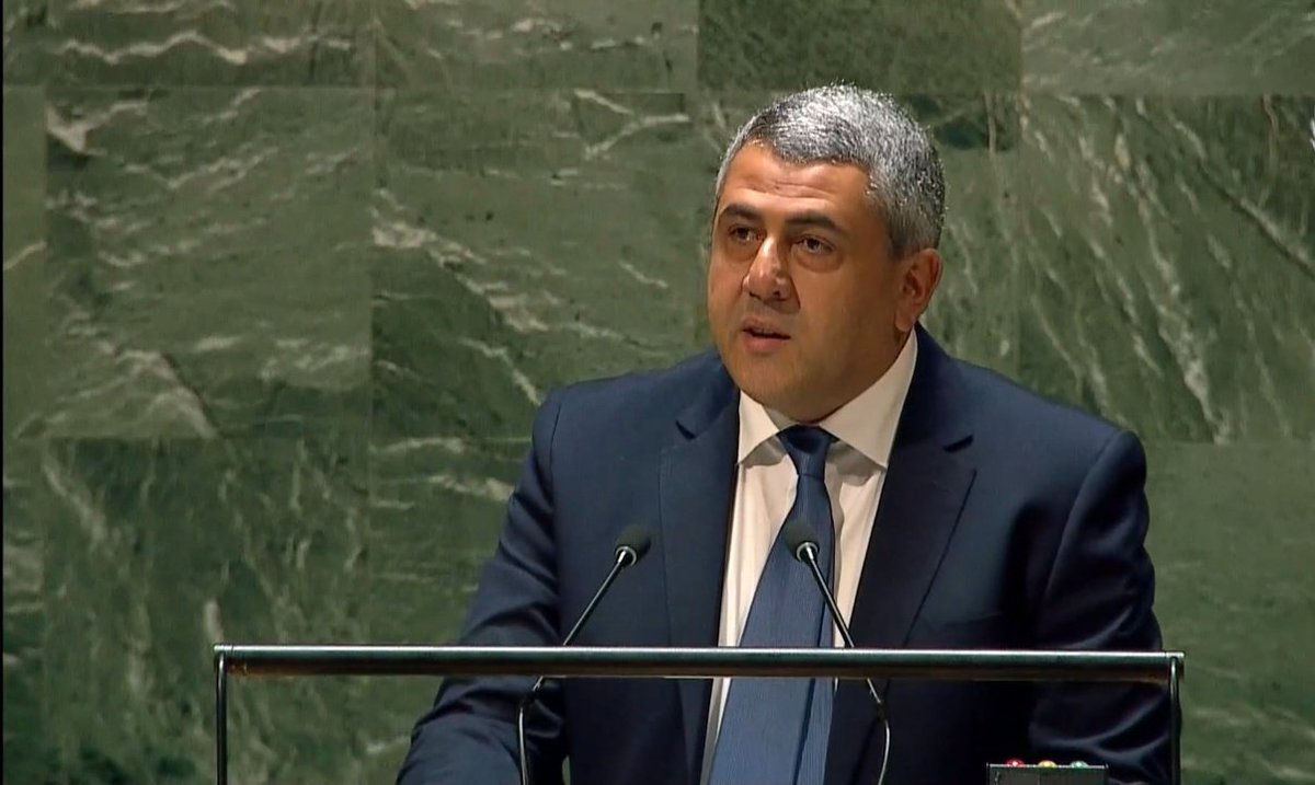 pololikashvili's tweet photo. Jobs, education, peace and development. This is tourism!

I am honoured to address the @UN #GeneralAssembly at the 1st ever High-Level Debate on #SustainableTourism. 

Today @UNWTO shows the world why tourism matters for sustainable growth. https://t.co/upCztmh375