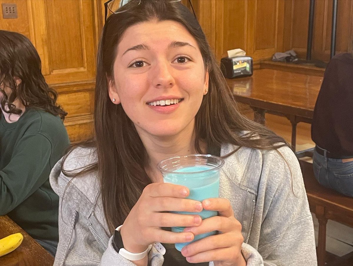 PeirceDining's tweet photo. May the 4th be with you! Today at Lunch Kenyon has BLUE MILK! Look at all these lovely students enjoying milk. https://t.co/UqyggljWND