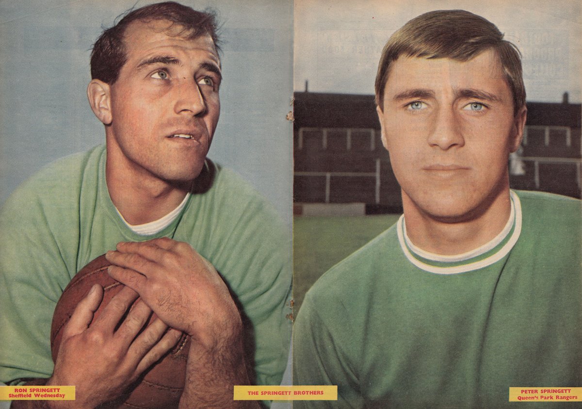 ScotsFootyCards's tweet photo. The Springett Brothers #RonSpringett #SheffieldWednesday and #PeterSpringett #QPR #CharlesBuchansFootballMonthly 1964-08 https://t.co/X8jNHyaoJR