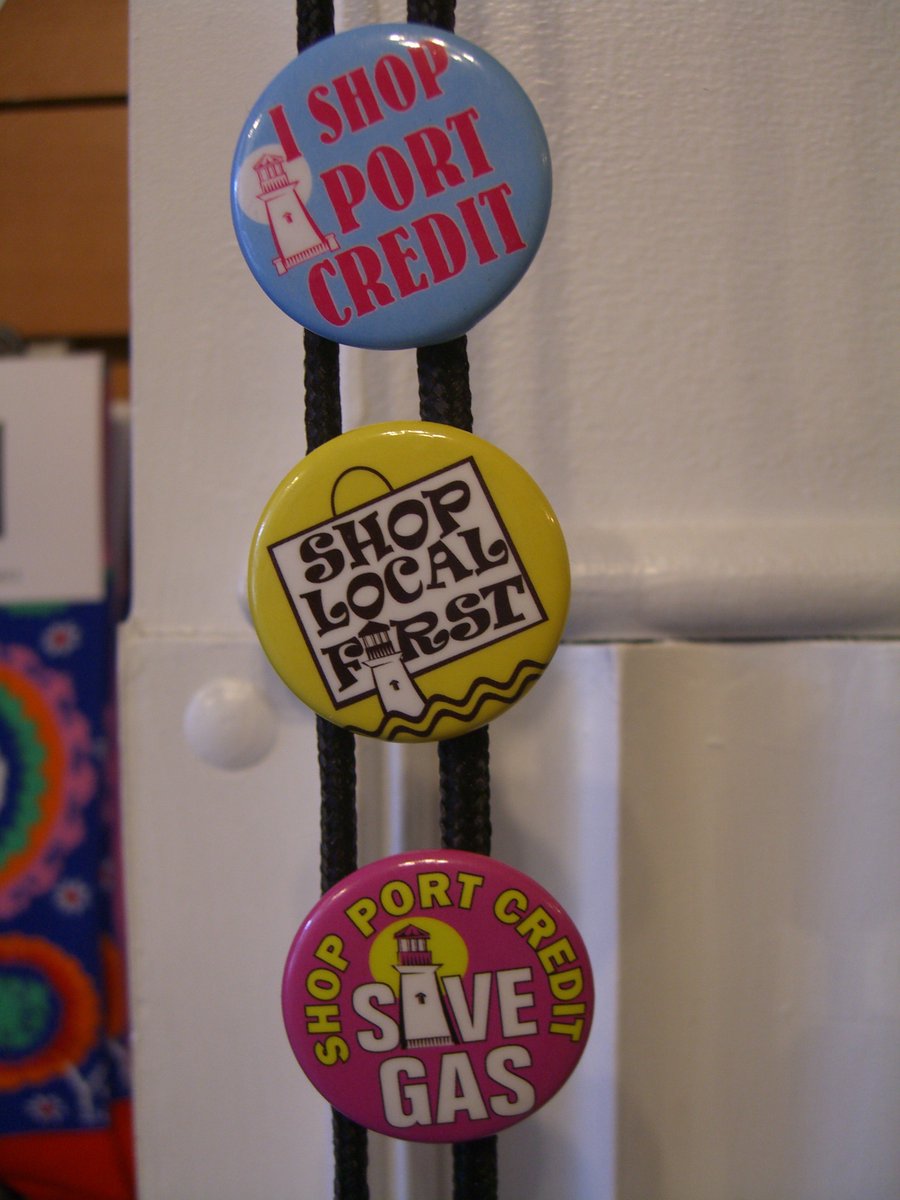 Supporting local = saving gas💗🚶‍♀️🚴‍♀️
Buttons were done by <a href="/Portcreditbia/">Port Credit BIA</a> many years ago by local business Frank Bailey Graphics. Anyone else still has theirs? 
#ShopLocal #SaveGas #SupportLocal #DineLocal  #PortCredit #Mississauga #KeepingItLocal #ComeOnIn #InThePort #ShopLocally