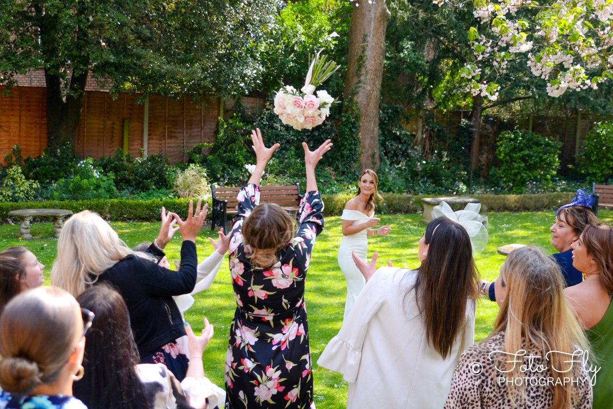 FotoflyUK's tweet photo. We usually post a photo or two of the happy couple from weddings we photograph, but we love action shots too. Like this one of the bride tossing her bouquet for her lucky friend.
#AllInTheTiming #Bride #Bouquet #Flowers #Catch https://t.co/zRXUetBtS1