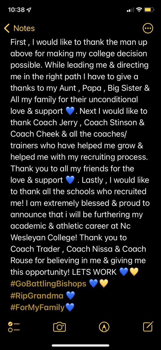 Committed 110% 💙💛 #GoBattlingBishops <a href="/NCWU_WBB/">N.C. Wesleyan WBB</a>