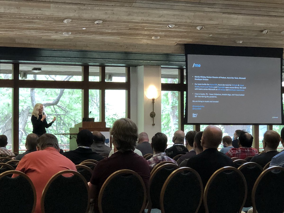 sdmouton's tweet image. One of my favorite speakers, Austin's own @mandywhaley talking about her journey from IT Whisperer to Cloud Developer @DoDAustin #austindevops