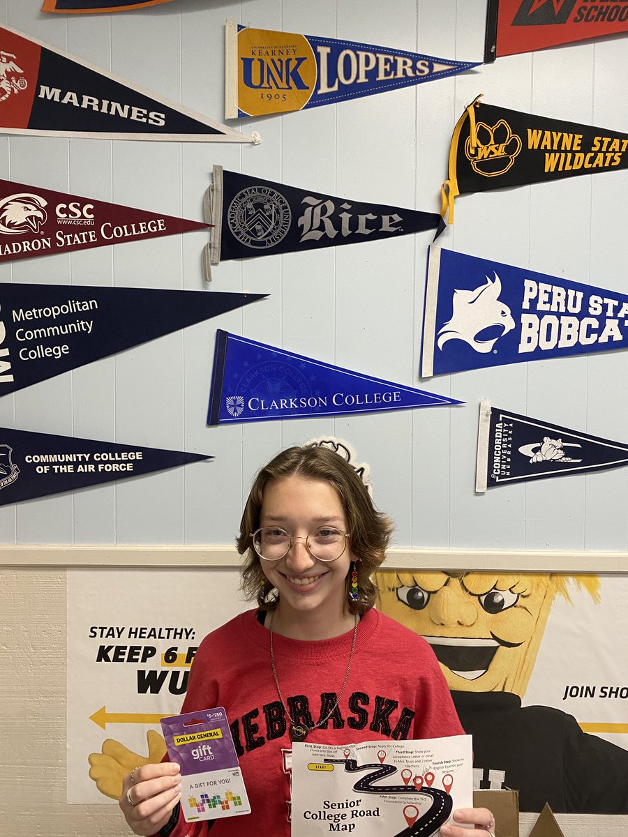 Senior Alex Davis is on her way to College! With a Gift Card to dollar general to help along the way.