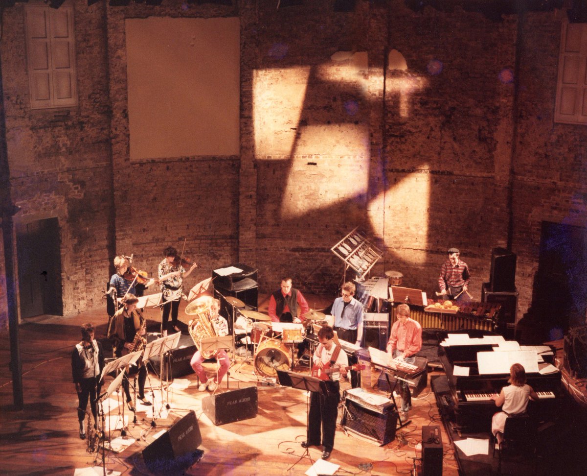 jparrycomposer's tweet photo. This Saturday at Goldsmiths College the Regular Music band that recorded an album for Rough Trade in 1985 join up again after 35 years to pay tribute to Jeremy Peyton Jones as part of a concert by Goldsmiths Alumni, staff & students - all music by JPJ #postminimal #Idyllicrhythms https://t.co/X7zqhVzrsR