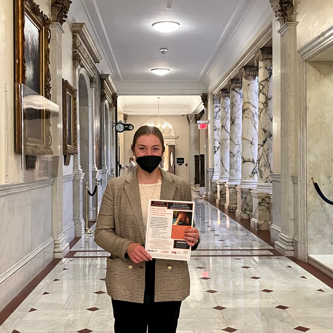 MassAppleseed's tweet photo. We were in the State House today w/ @MIRACoalition delivering an urgent message from the #LanguageAccessForAll Coalition: The Senate must include funding for language access in the FY23 budget to ensure limited English proficient families have equal access to essential services! https://t.co/T6zZkSBInl