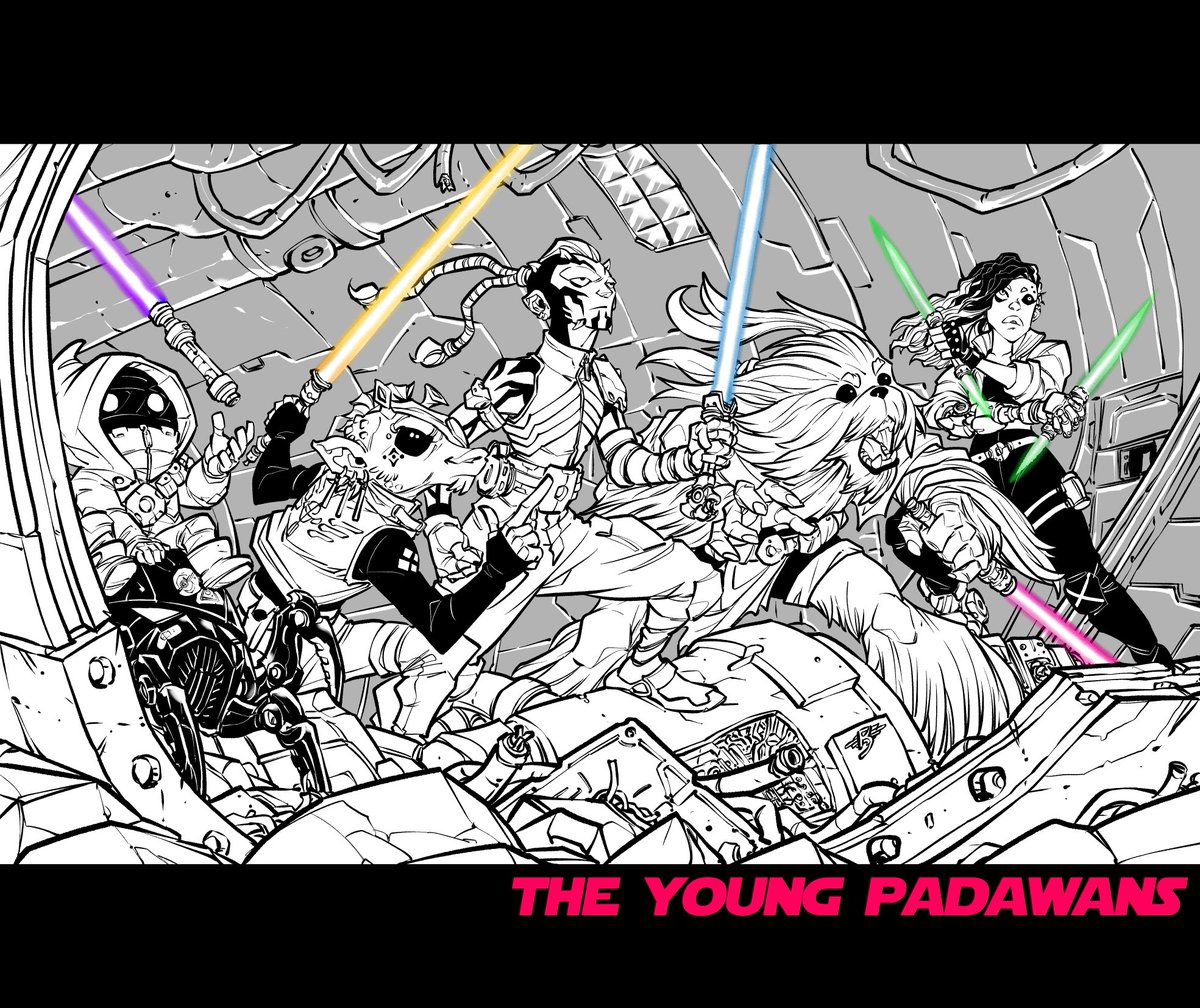 thepumpkinbear's tweet photo. May the 4th be with you! 
Here's my fanfic @starwars characters. 
A group of teen rebels Jedi Padawan.
I created them for fun last year. I wish I could make a comic of them. Wink to @Disney @Lucasfilm @Marvel who knows, right? 🤣 https://t.co/BvVHij11QL