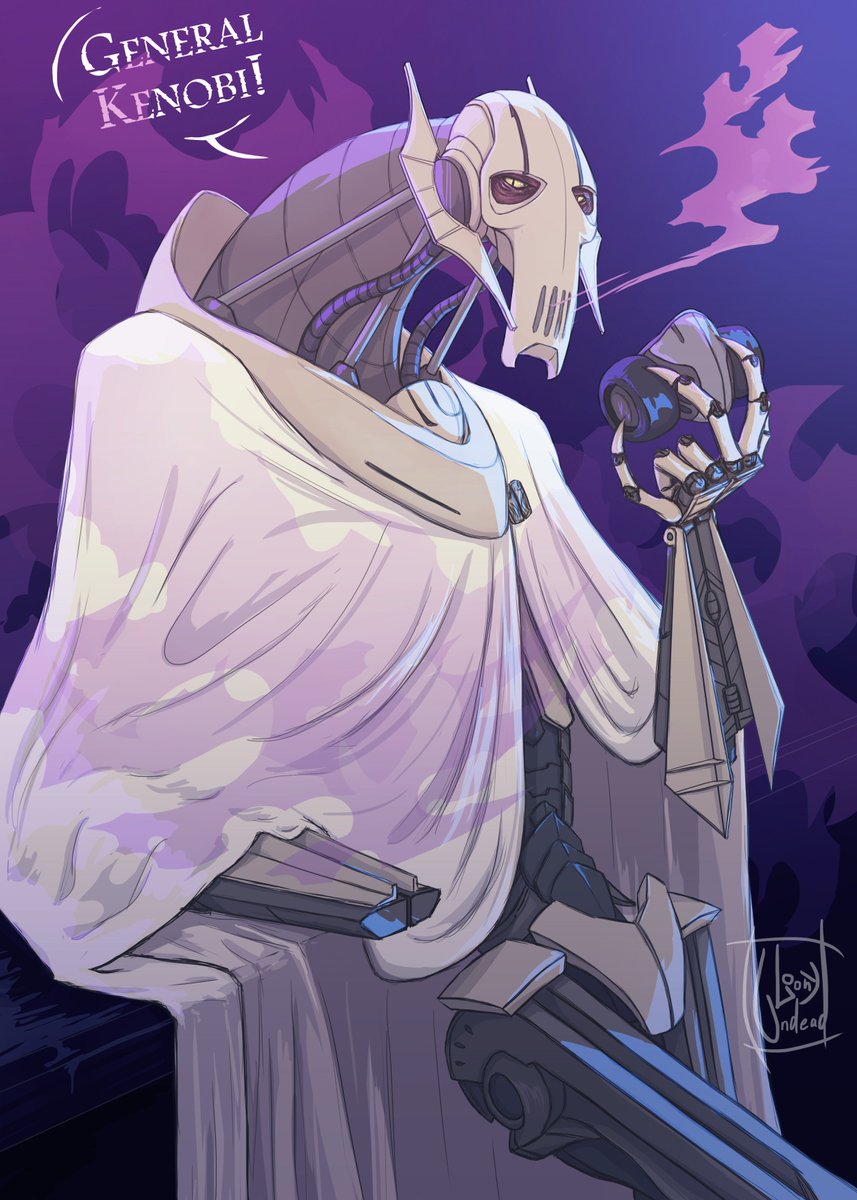 LoonyUndead's tweet photo. One moment from a role-play.
(Grievous is such a slut. Sorry not sorry.)

If you're interested, Grievous lost his hand during an emotional conversation with Skywalker. But that's another story.
#StarWars #GeneralGrievous #Obigrievous #ObiWanKenobi #MayThe4thBeWithYou #StarWarsDay https://t.co/gziQXEvalk