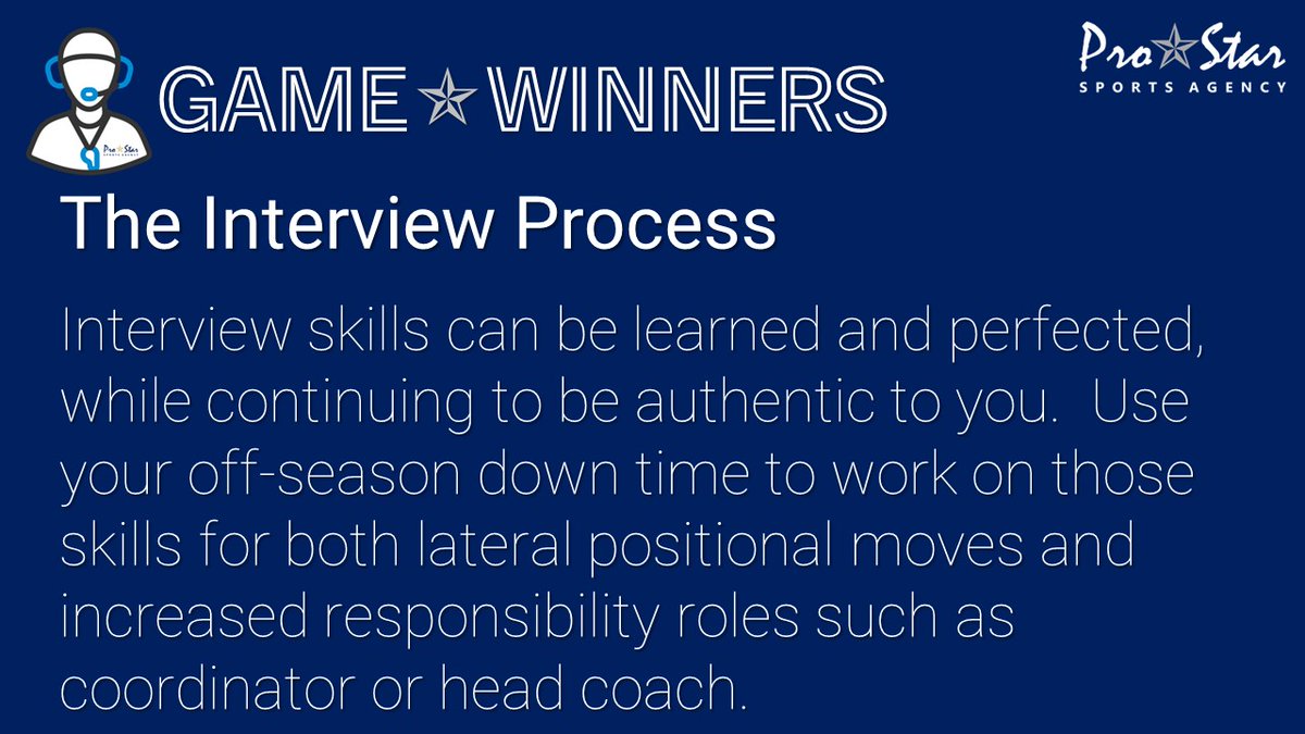 ProStarCoaching's tweet photo. #ProStarGameWinners.  Tips and ideas on Coaching-Staffing-Jobs-Finances-Interviews-Contracts-Agents-Off season…Yes, all of that, here. #TheInterviewProcess https://t.co/FfJ9QgrMMC
