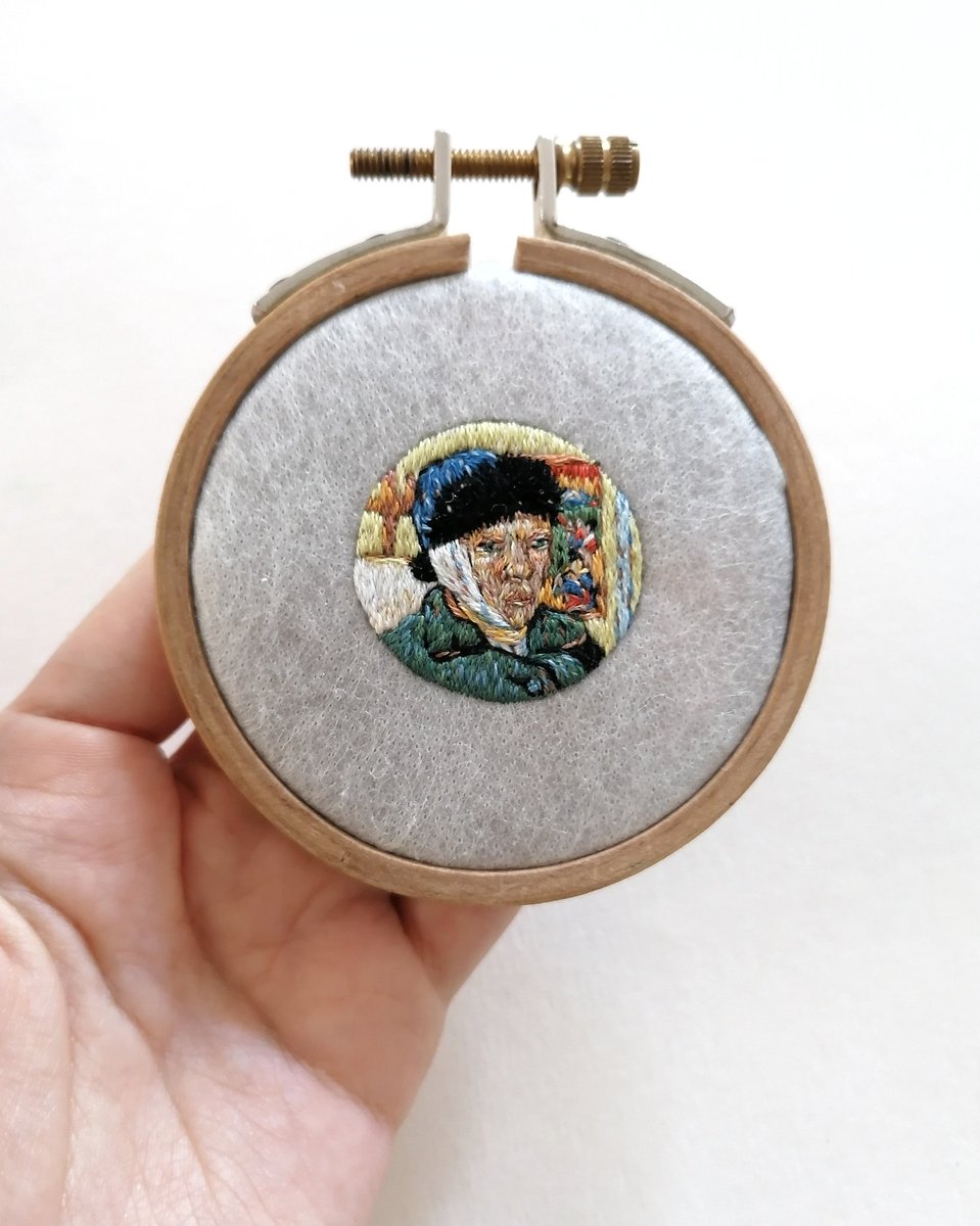 mari_a_rt's tweet photo. done ✔️

''Self-Portrait with Bandaged Ear'' uyarlaması anahtarlık işlemesi tamamlandıı 🎨 https://t.co/d0UospDDhd