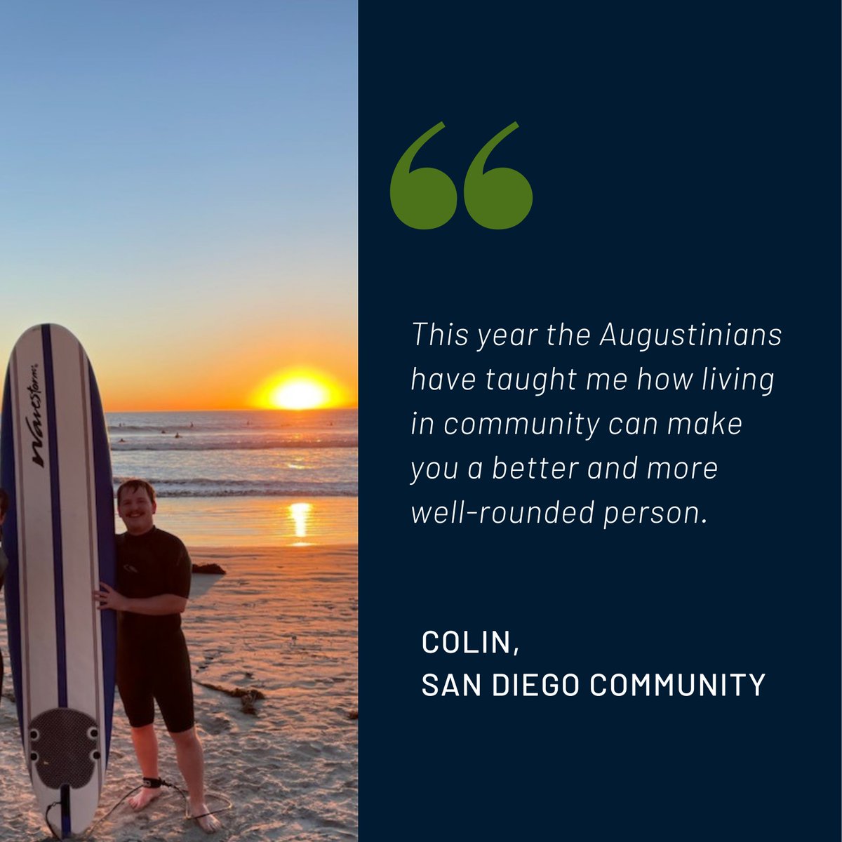 Featured Vol: Colin!

This year, Colin has enjoyed learning how other people encounter God, finding out the talents and passions of his community members, and would describe his AV experience in one word: beneficial!