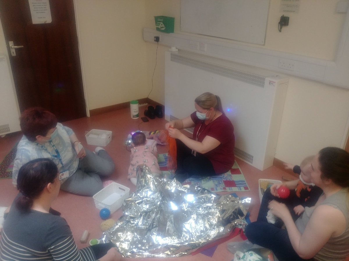 Brilliant final Me and My Baby session today celbrating #thepowerofconnection #StrongerTogether2022 . #mmhaw22 mums, babies and staff enjoying sensory exploration, #selfcare #selfsoothe #singandrhyme @LSCFT_OTs. @WeAreLSCFT @peter_bonnick @stefmaudsley @Kate43758656.