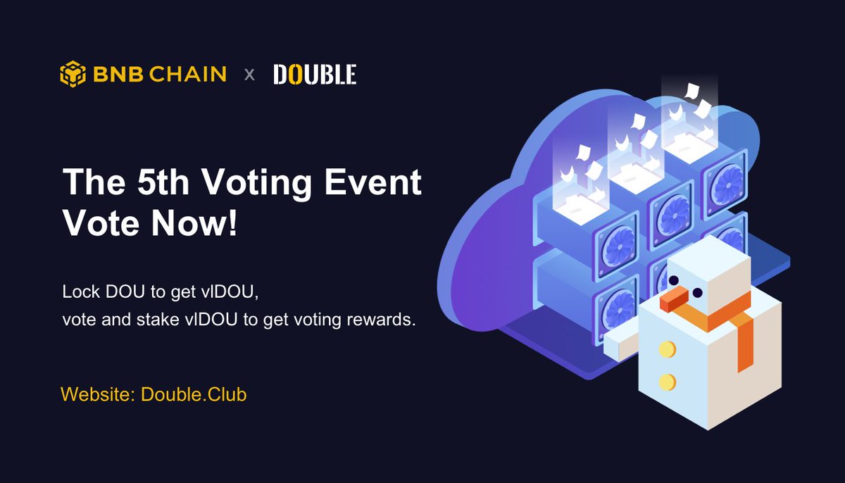Double__Club's tweet photo. 🚀The 5th voting event, Vote Now!
1.Lock up 🔒#DOU to obtain #vlDOU
2.Holding #vlDOU you can vote on #DoubleClub &amp; decide DDDX emission &amp; stake vlDOU to get rewards.🍄
👉Vote here: https://t.co/37JsuJOxoE https://t.co/ES96BgpUIx