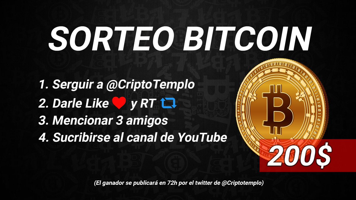 criptotemplo's tweet image. 🔥 SORTEO DE 200$ #Bitcoin🔥

Requisitos:
1⃣ Seguir a @criptotemplo 
2⃣ Dar ❤️ y 🔁 a este tweet
3⃣ Mencionar 3 amigos
4⃣ Suscribirse a nuestro canal: youtube.com/c/CriptoTemplo

👉 En 72h damos el ganador de los $BTC, ¡mucha suerte!
