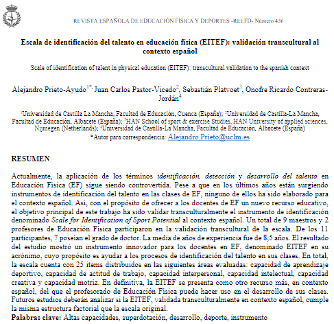Alex_edufis's tweet photo. ➡️Escala de identificación del talento en educación física (EITEF): validación transcultural al contexto español. Publicado en #REEFD
📲https://t.co/g6fKexmhhc https://t.co/7XgxfCh2EM
