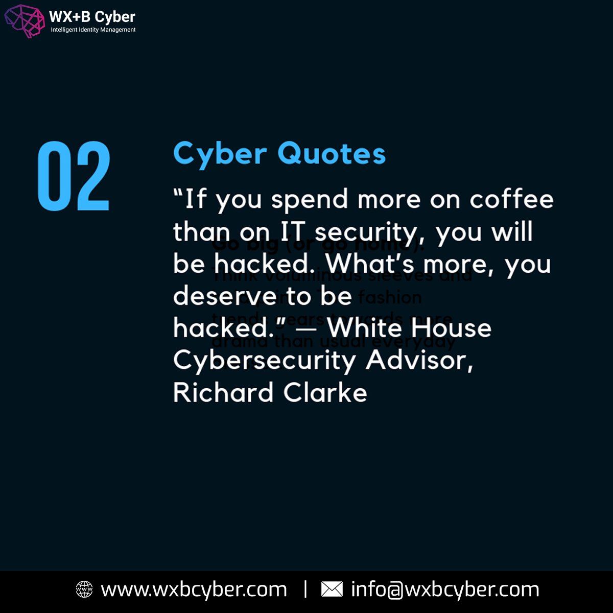 CyberWxb's tweet photo. 'If you spend more on coffee than on IT security, you will be hacked. What's more, you deserve to be hacked' — Richard Clarke
#security #coffee #IT #ITsecurity #hacked #cybersecurity #coffee #cyberquotes #spendmore https://t.co/iDhMzXndkP