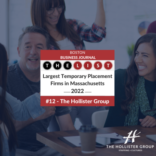 We are thrilled to share that we have been recognized by the Boston Business Journal as one of the Largest Temporary Placement Firms in Massachusetts for 2022, ranking #12 out of 22. Read more here: bizjournals.com/boston/subscri…

#Staffing #Awards #WorkplaceWednesday