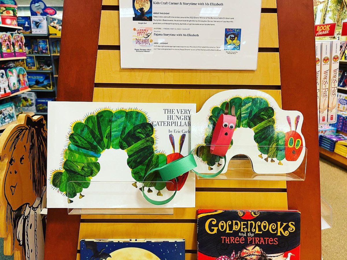 BNOCEANSIDE's tweet photo. Come join us for story time today at 11am where Ms. Elizabeth is going to read Hungry Hungry Caterpillar and other great Eric Carle Books! And after make your very own Hungry Hungry Caterpillar! #freekidsevent #kidsevent #stroytime https://t.co/kPB6Mhr9iK