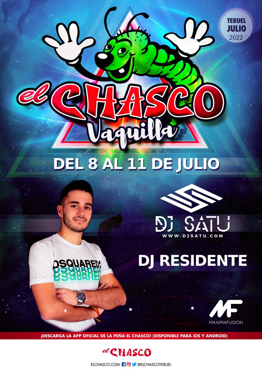 Este será uno de nuestros grandes DJs Residentes que tendremos en la Peña El Chasco para esta Vaquilla 2022!!!! Ya va quedando menos... Tic, Tac...
#somoselchasco #peñaelchasco #viveteruel #lavaquilla #teruel #vaquillas2022 #maximafusion #epsiloneventos