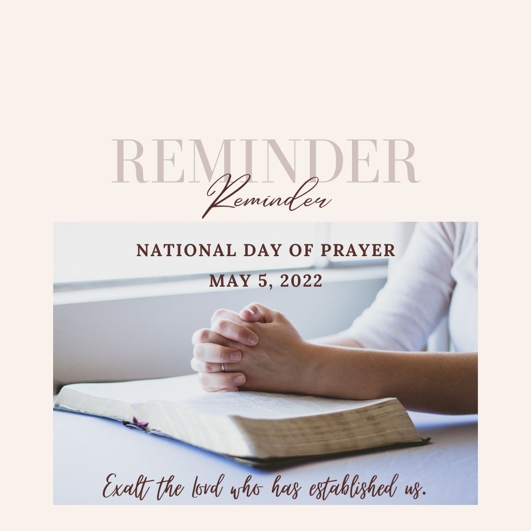 Don't forget...tomorrow is National Day of Prayer!