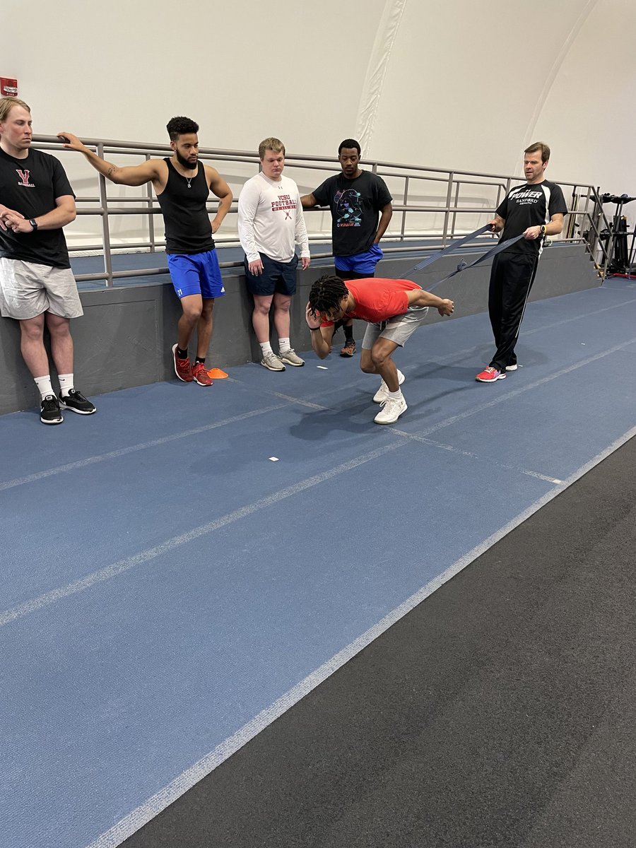 Thanks to Sanford POWER for the sprint and agility training with students from HPER 384! And we got to see VCSU alum Kathleen Gallais hard at work! #VCSU #vcsukhp