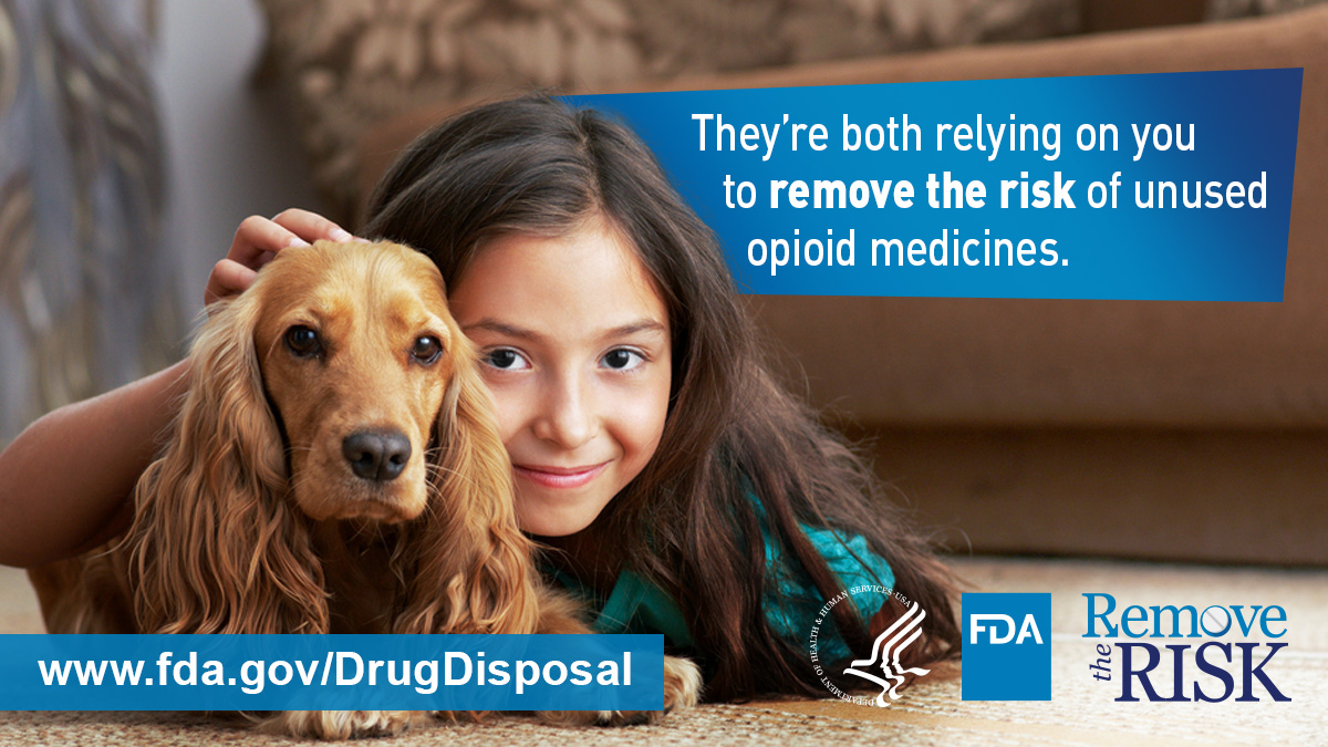 UCHD's tweet photo. Unused prescription opioids can be dangerous, especially for children and pets. Learn how to get rid of unused pills, syrups, and patches to keep your loved ones safe. https://t.co/eimCDFbDhJ #RemoveOpioidRisk https://t.co/VlO1elYjIV