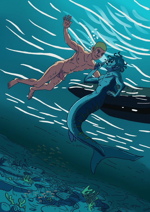 Don’t be afraid of deep water, mermen are friendly #NSFW https://t.co/WTZRrZKWXp
