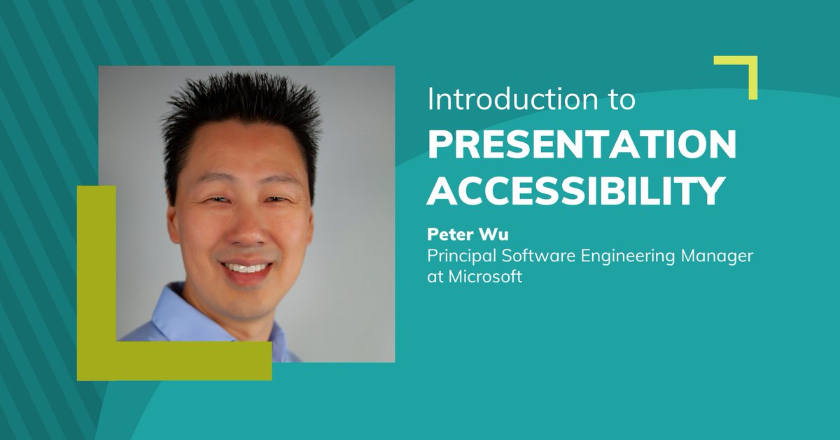 presentguild's tweet photo. Interested in making the world more inclusive? Start with presentation accessibility.
Join Peter Wu, Principal Software Engineer on @Microsoft's @powerpoint team, for the scoop May 17 at 2 PM EST.
Info: https://t.co/wS9Sxsh9PK
#PresentationGuild #Accessibility #Inclusion https://t.co/m3nnLExt2r
