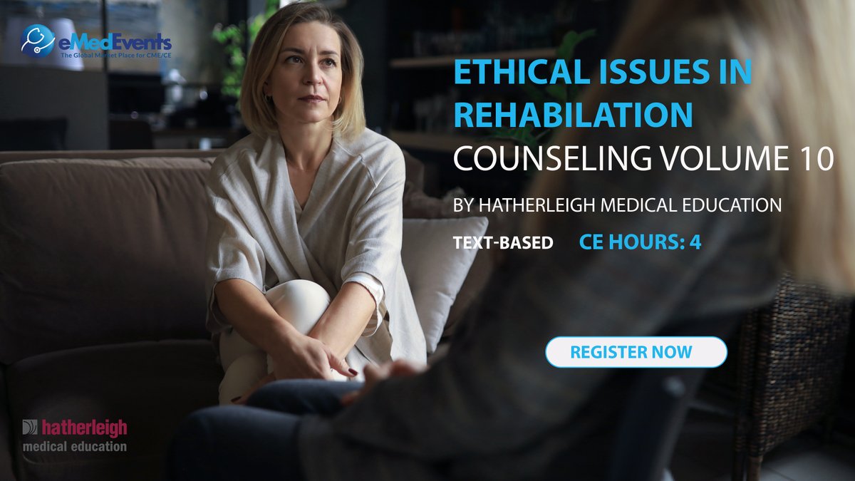 eMedEvents's tweet image. Register for Ethical Issues in Professional Counseling, Volume 16 organized by Hatherleigh Medical Education.
Register Now: bit.ly/392WJgt
#psychology #psychiatry #ethicalissues #counseling #CME #meded #eMedEvents #medicalhealth #healthcare