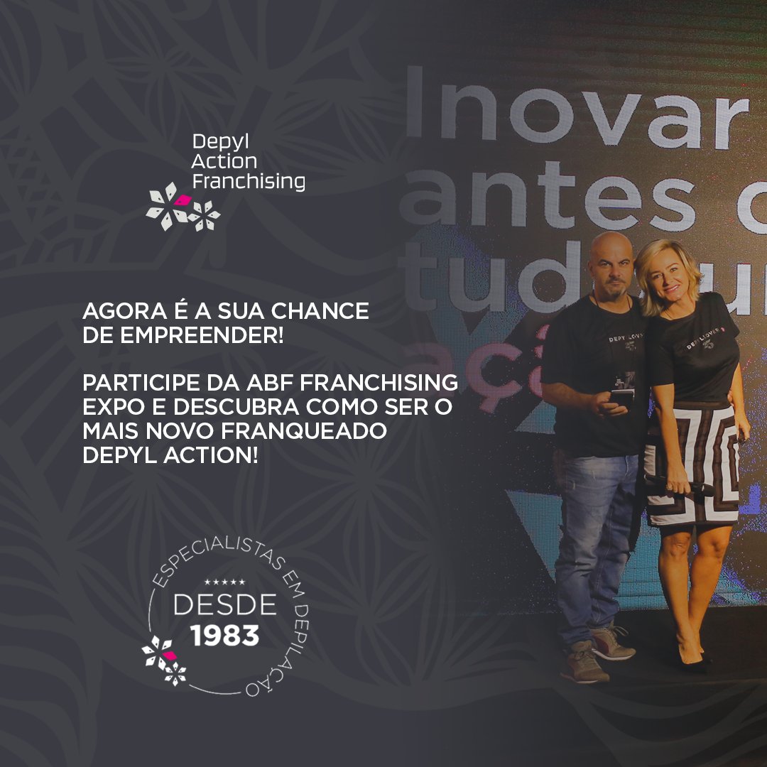 Empreenda com quem entende do assunto! Faça parte da rede pioneira em depilação e tenha uma Depyl Action para chamar de sua!

Participe da ABF Franchising Expo e garanta sua reunião exclusiva.

Acesse o link e reserve sua vaga gratuitamente⤵️

abfexpo.com.br/pt/a-feira.html
